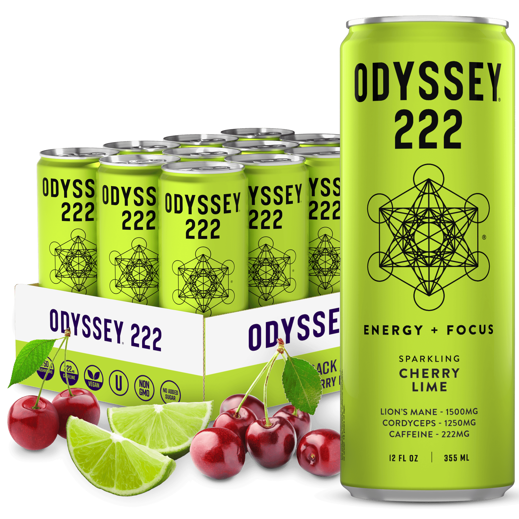 (Pack of 12) Odyssey Elixir Beverage Sparkling Cherry Lime 12 Fo ...