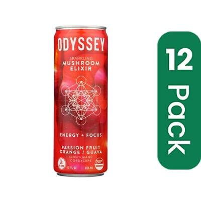 (Pack of 12) Odyssey Elixir Beverage Sparkling Energy Passion Orange 12 Fo
