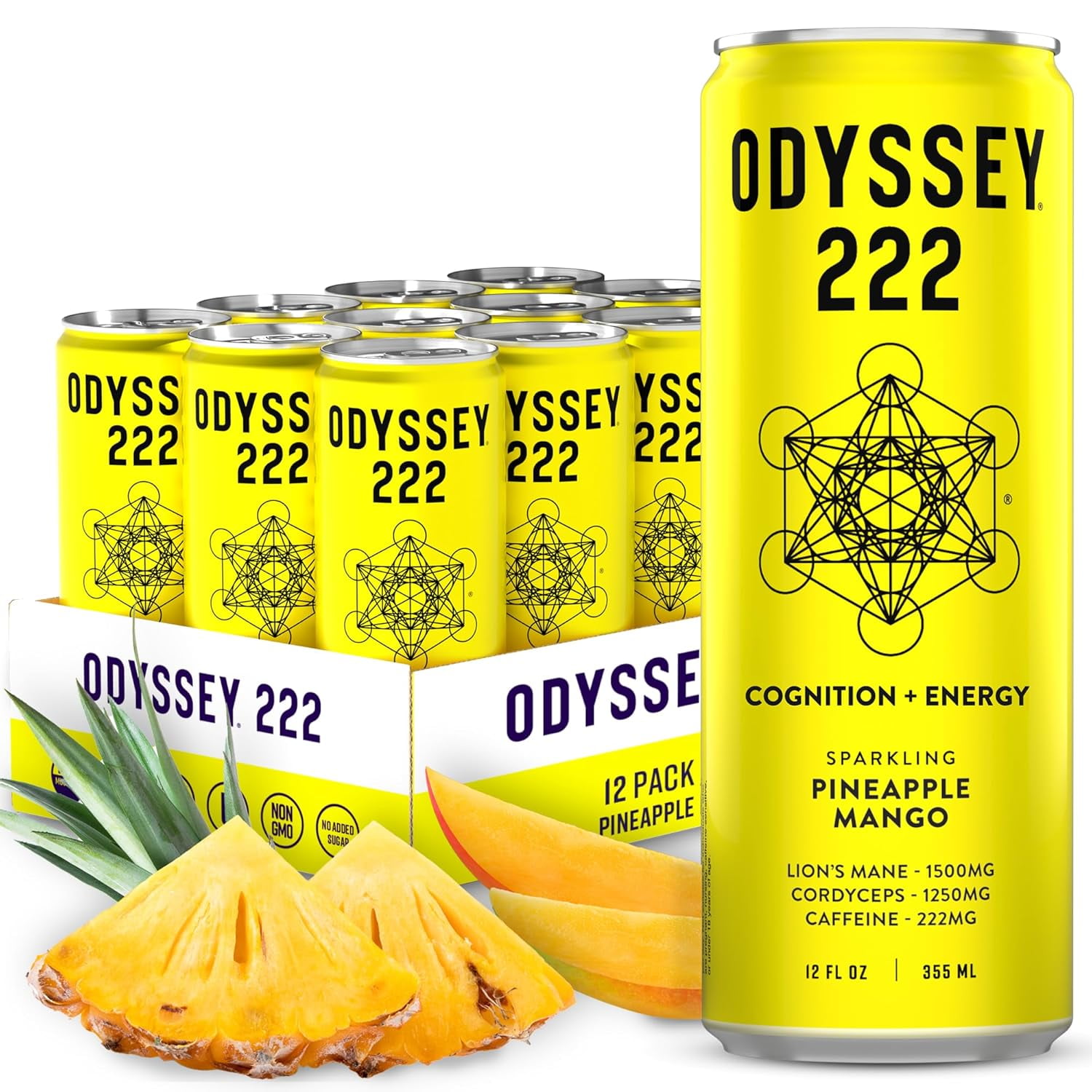 (Pack of 12) Odyssey Elixir Beverage Sparkling Pineapple Mango 12 Fo