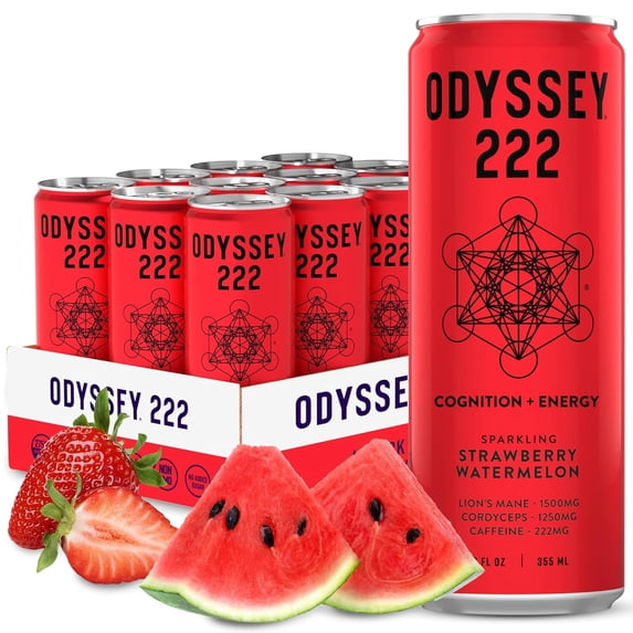 (Pack of 12) Odyssey Elixir Beverage Sparkling Strawberry Watermelon 12 Fo