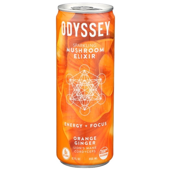 (Pack of 12) Odyssey Elixir Energy Drink Sparkling Orange Ginger 12 Fo