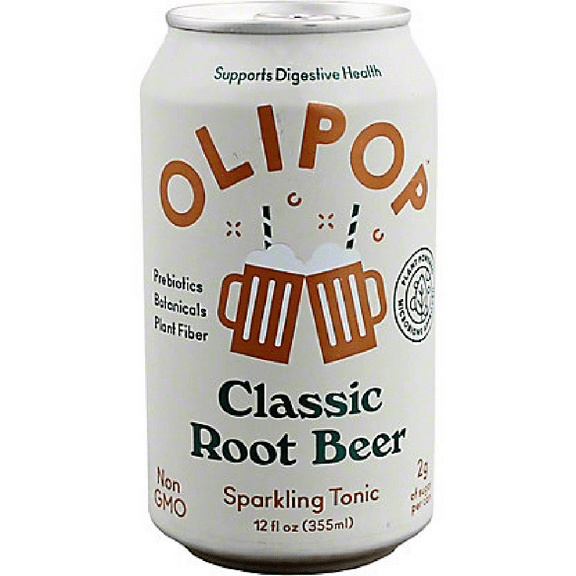 (Pack of 12) Olipop Classic Root Beer Sparkling Tonic, 12oz,