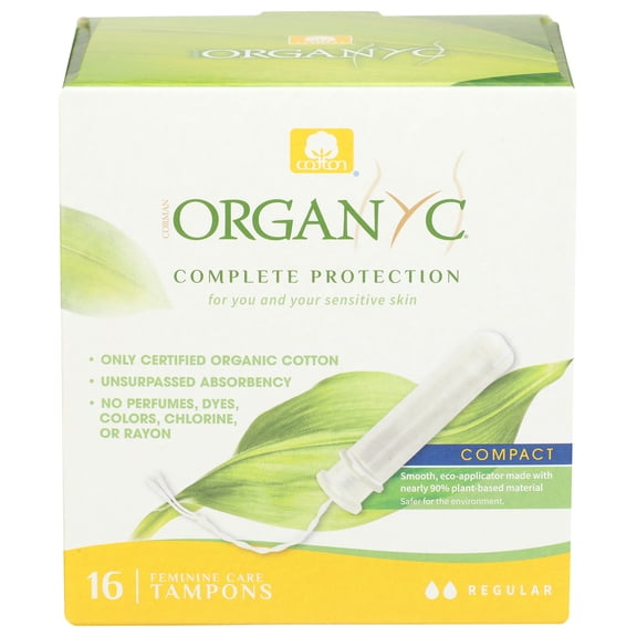 (Pack of 12) Organyc Regular Eco Applicator Tampons 16 Pieces