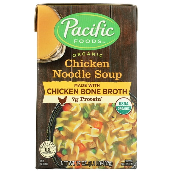 Pack of 12, Pacific Foods Organic Chicken Noodle Soup, 17 oz