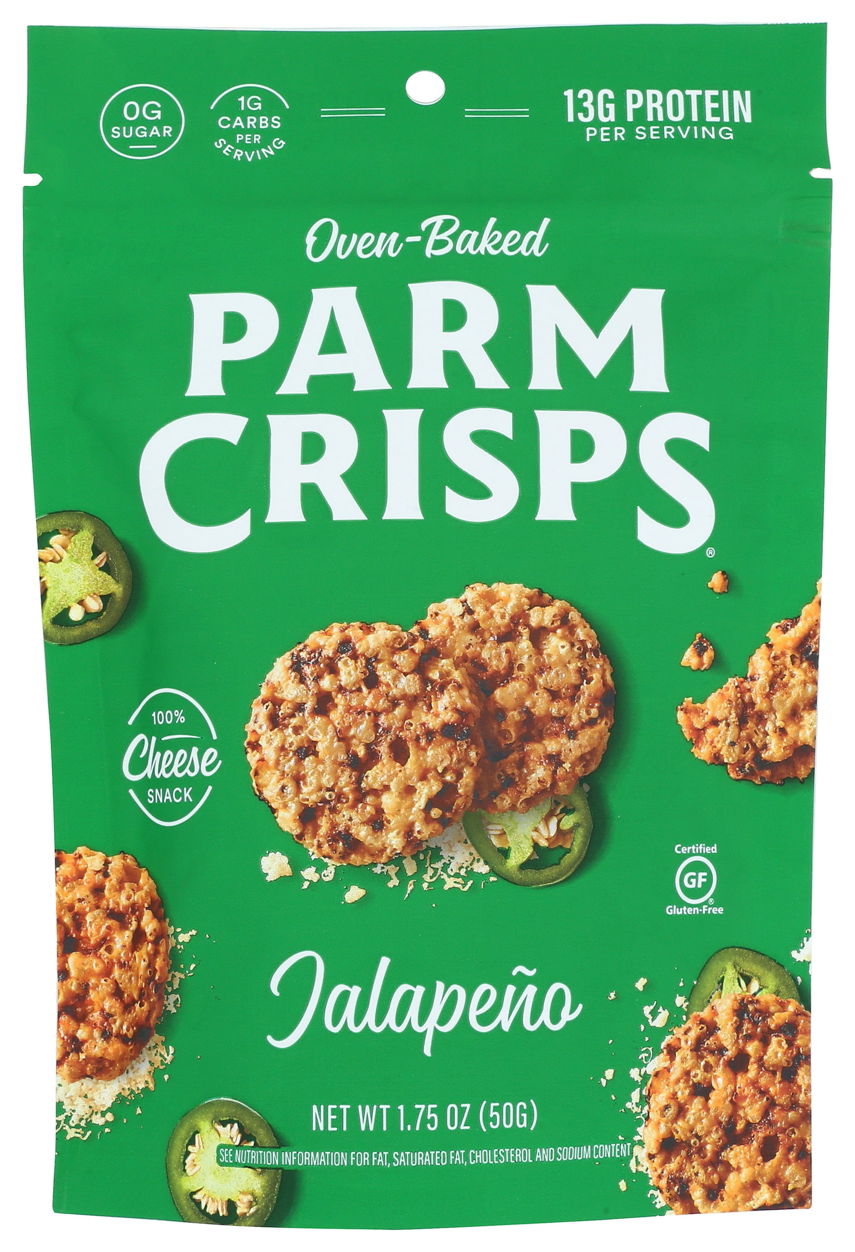 Pack of 12, Parm Crisps Jalapeño Cheese Snack, 1.75 oz