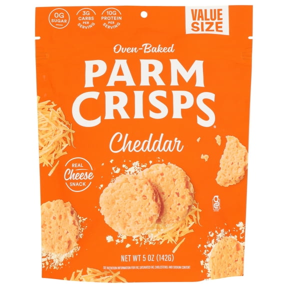 Pack of 12, Parm Crisps Oven Baked Cheddar Pouch, 5 oz
