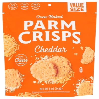 Pack of 12, Parm Crisps Oven Baked Cheddar Pouch, 5 oz