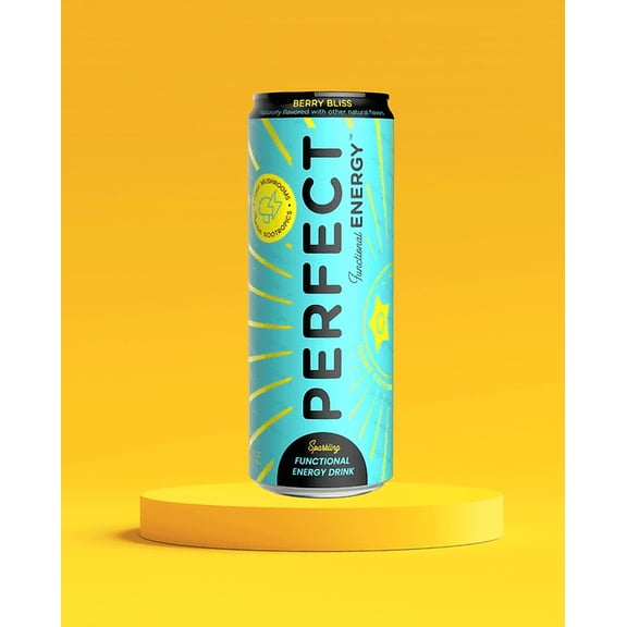 (Pack of 12) Perfect Functional Energy Beverage Energy Berry Blue 12 Fo