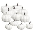 thumbnail image 1 of Pack of 12 Pieces White Artificial Pumpkins Fall Party Table Fireplace Decor Wreath Craft Harvest Pumpkins Thanksgiving Centerpieces, 1 of 8