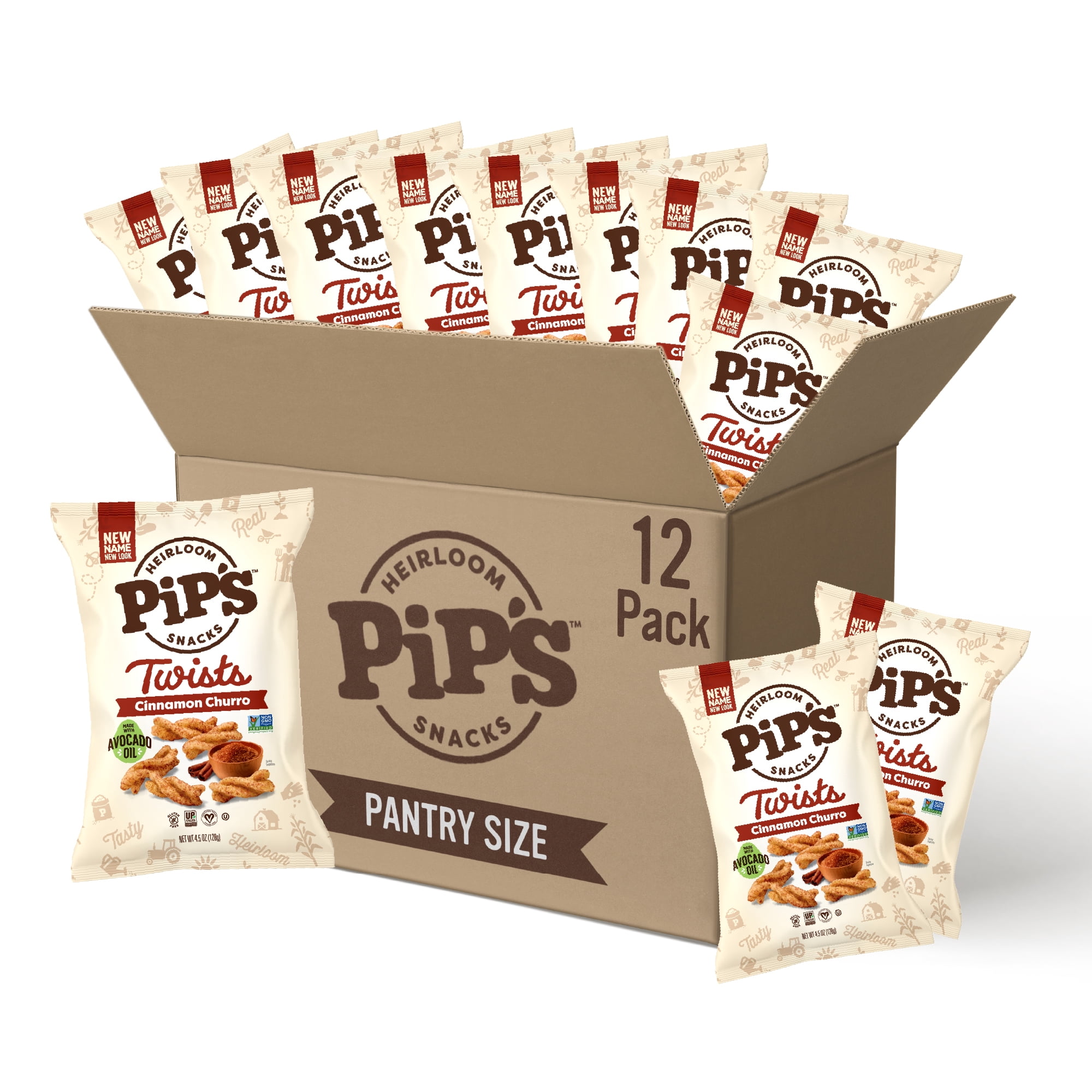 Pip's Heirloom Cinnamon Churro Twists – 4.5oz Bag (Pack of 12