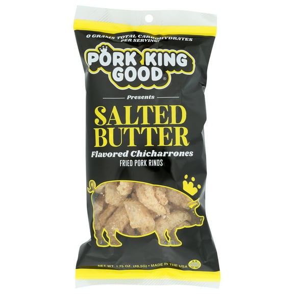 Pack of 12, Pork King Good Salted Butter Pork Rinds, 1.75 oz