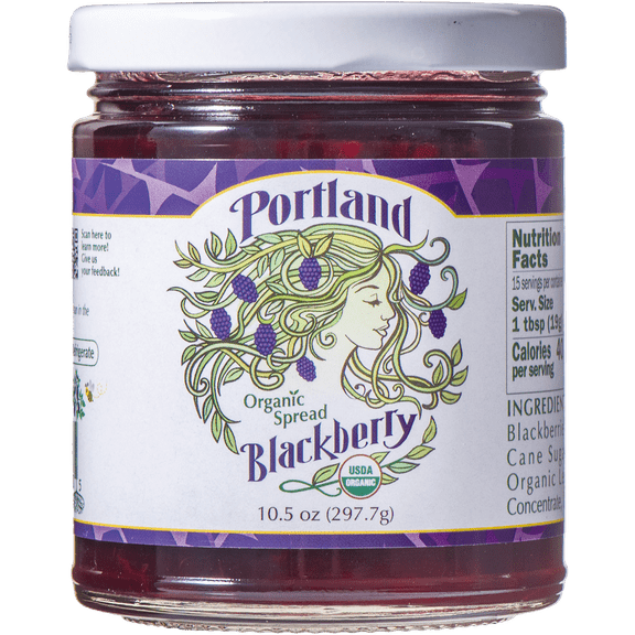 Pack of 12 Portland Spread Fruit Blackberry Organic 10.5 oz