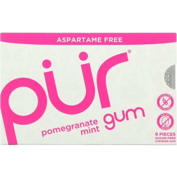 Pack of 12, Pur Pomegranate Mint Gum, 9 pc