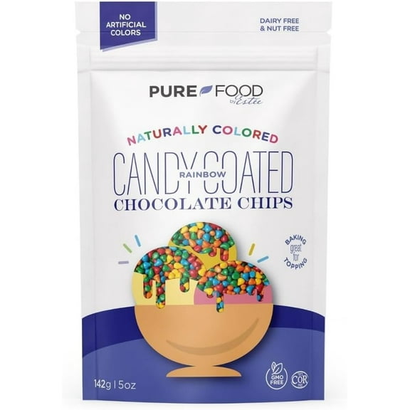 Pack of 12 Pure Food by Estee Rainbow Chocolate Chips 5 oz