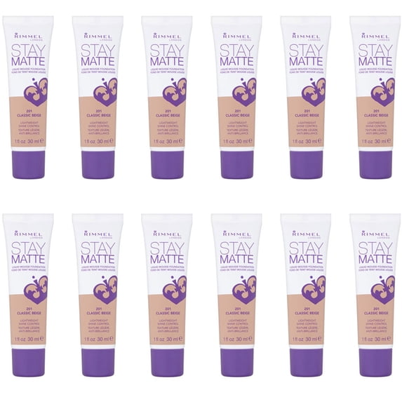 Pack of (12) RIMMEL LONDON Stay Matte Liquid Mousse Foundation - Classic Beige