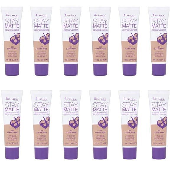 Pack of (12) RIMMEL LONDON Stay Matte Liquid Mousse Foundation - Classic Beige