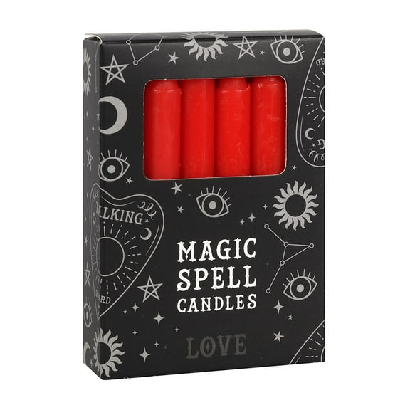 Pack of 12 Red Love Magic Spells 4" Candles
