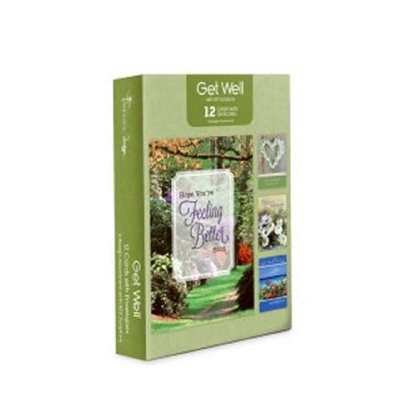 Pack of 12 Religious Get Well Cards, Boxed Enclosure Cards 4 Designs