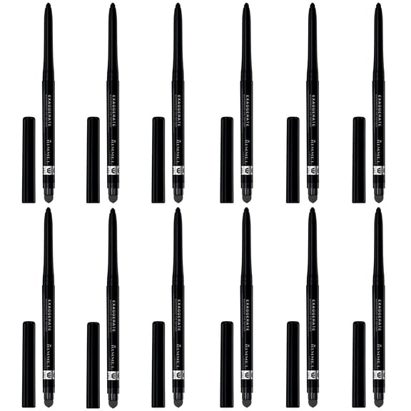 Pack of (12) Rimmel Exaggerate Waterproof Eye Definer Black 0.009 Ounces