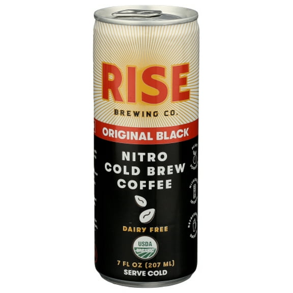 (Pack of 12) Rise Brewing Co Cold Brew Nitro Black Organic 7 Fo