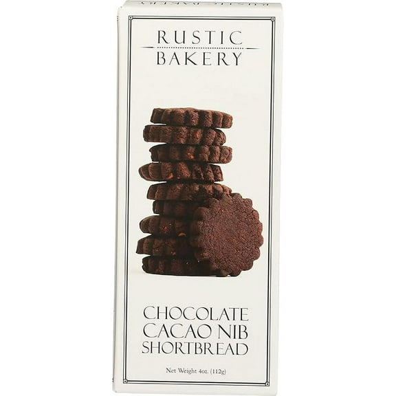 (Pack of 12), Rustic Bakery Chocolate Cacao Nib Shortbread, 4 oz