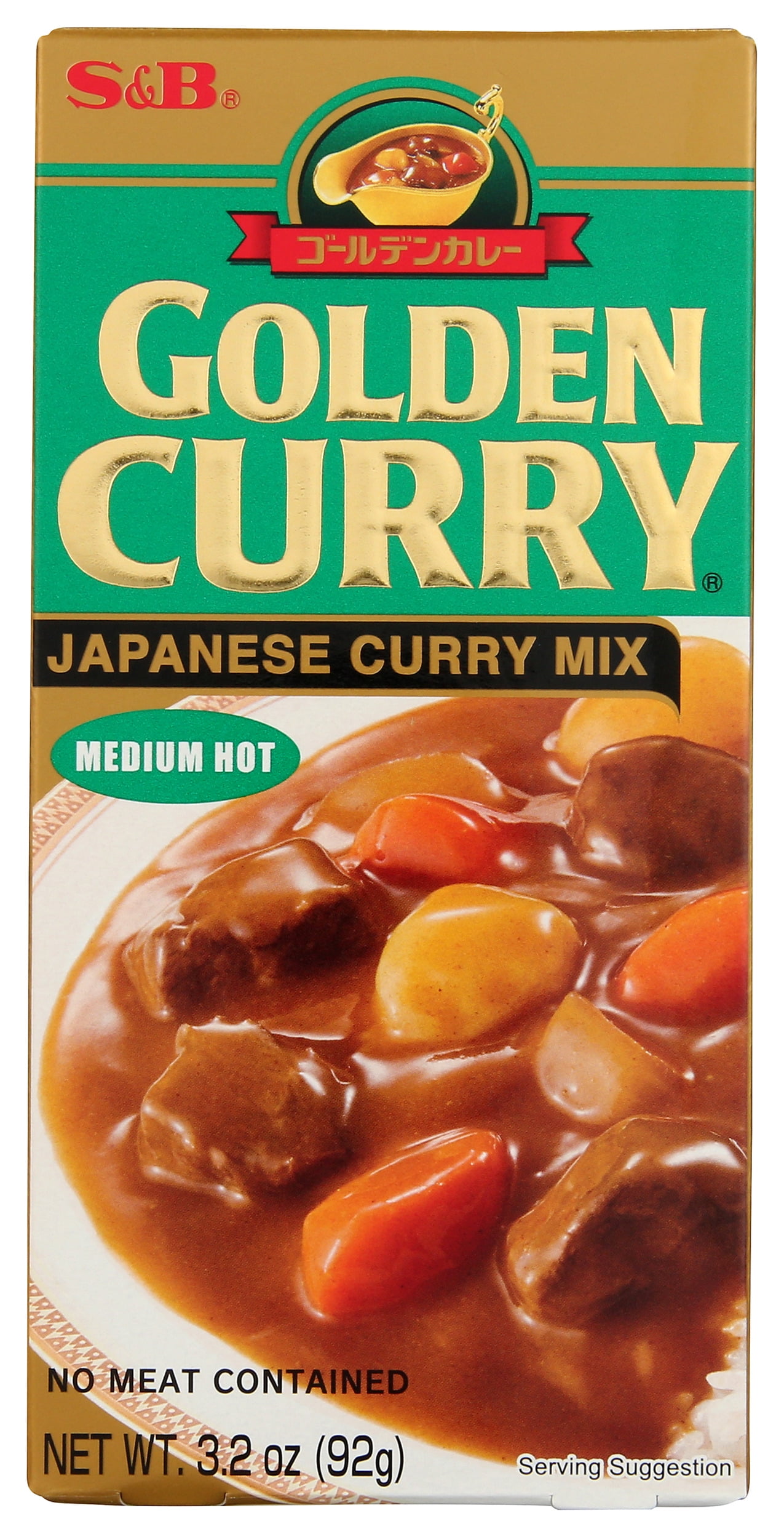 Pack of 12, S & B Golden Curry Mix Medium Hot, 3.2 oz