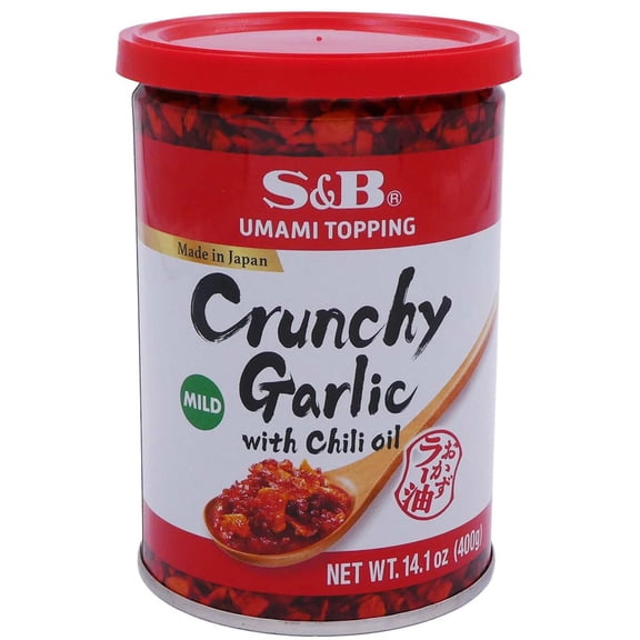 [Pack of 12] SB Crunchy Garlic Chili Oil - Mild Japanese Umami Topping 14.1oz