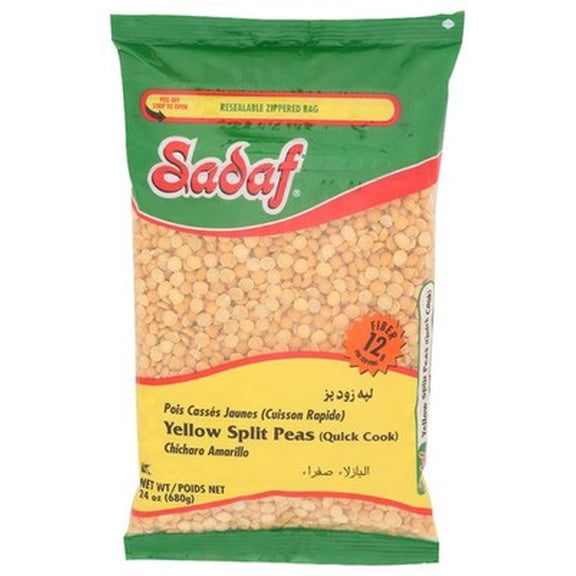 (Pack of 12) Sadaf Split Peas Cooked Slow Sadaf Yellow 24 Oz