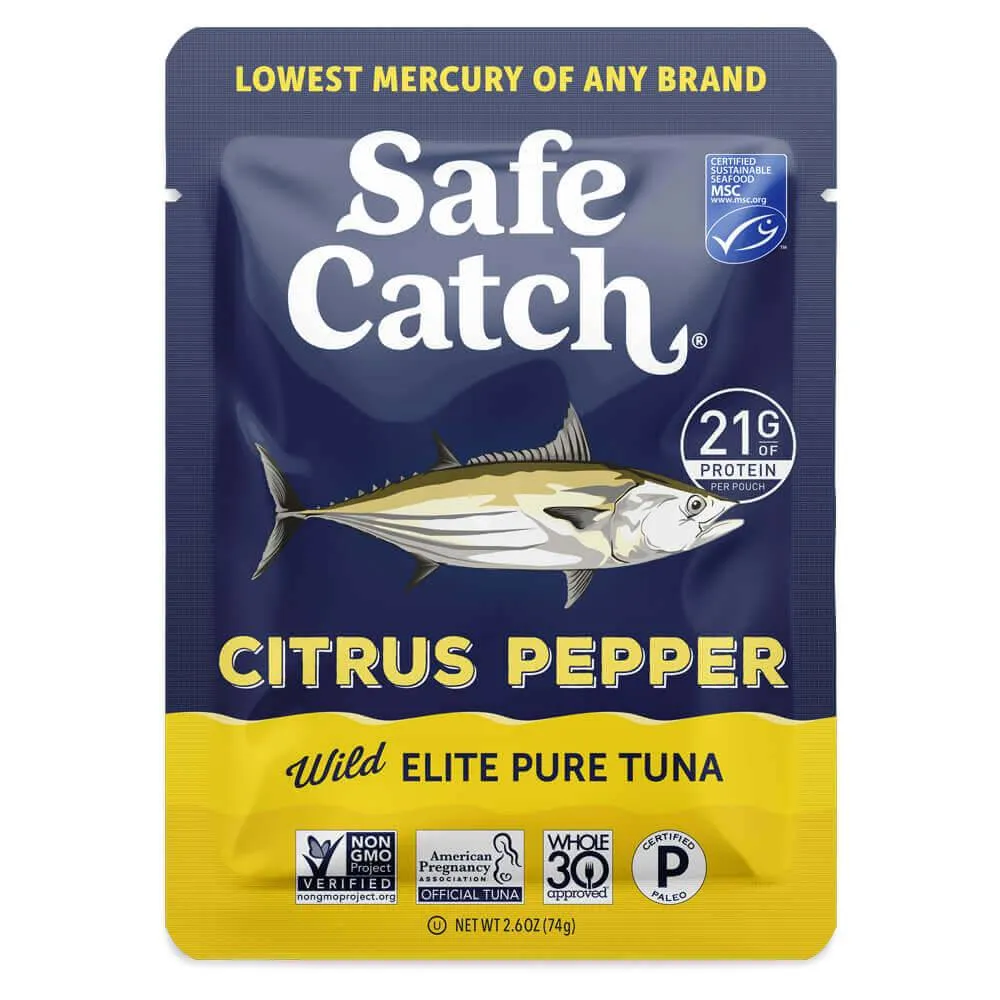 Pack of 12, Safe Catch Elite Citrus Pepper Wild Tuna, 2.6 oz