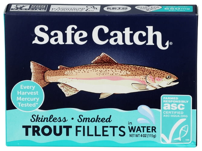 Pack of 12 Safe Catch Smoked Trout in Water 4 oz