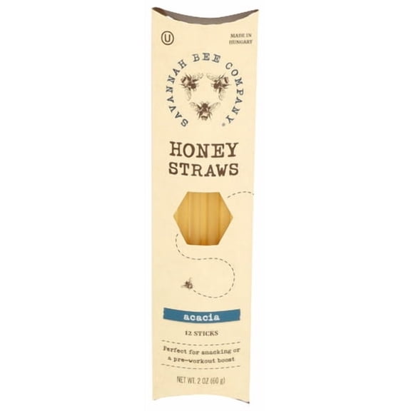 Pack of 12 Savannah Bee Co Honey Straw Boxed 12-Pack 2 oz
