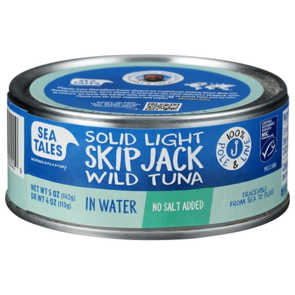 Pack of 12 Sea Tales Skipjack Tuna MSC Water and Salt 5 oz