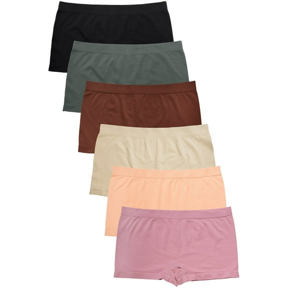 Pack of 12 Seamless Boy Shorts Panties for Women – Assorted Colors