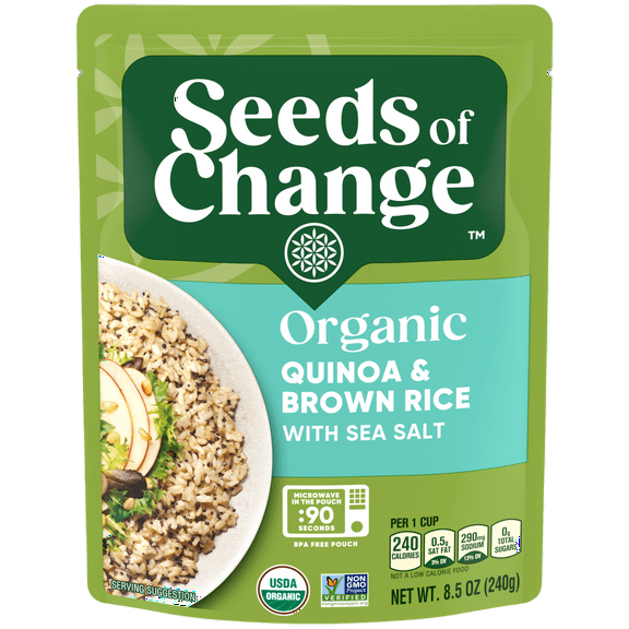 (Pack of 12), Seeds of Change Quinoa & Brown Rice with Sea Salt, 8.5 oz