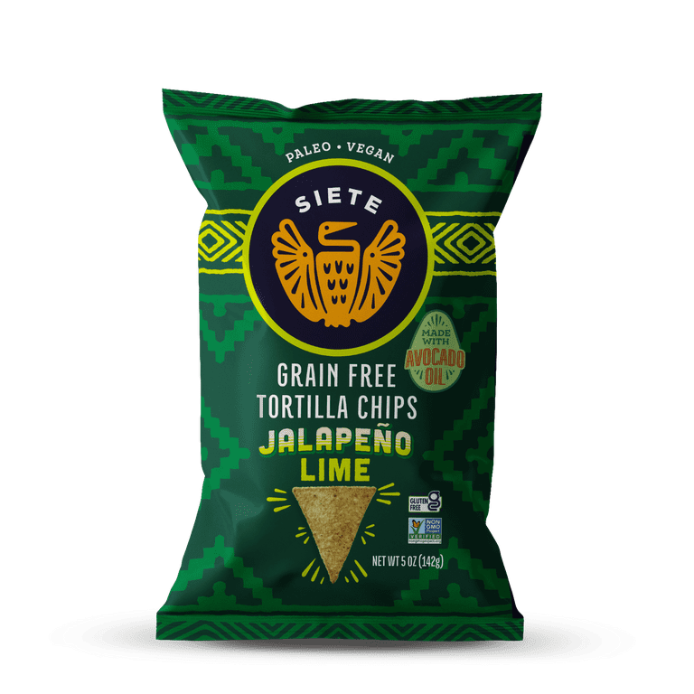 Pack of 12), Siete Jalapeño Lime Grain Free Tortilla Chips, 5 oz