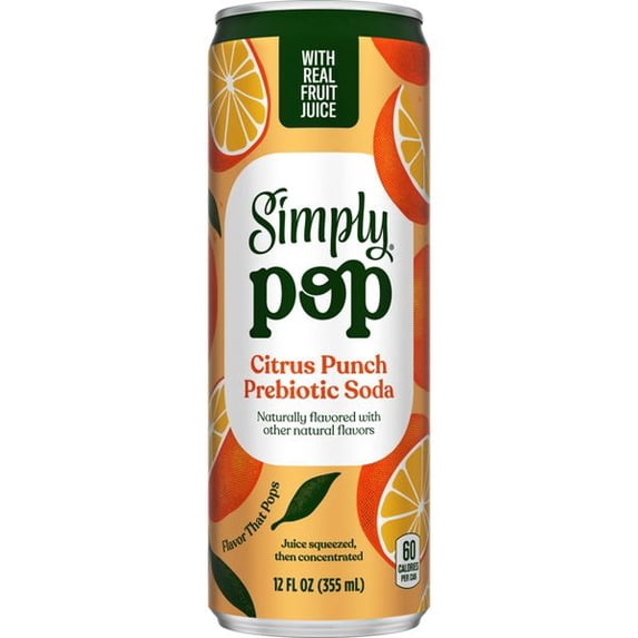 (Pack of 12) Simply Pop Soda Prebiotic Citrus Punch 12 Fo