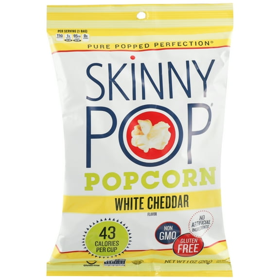 Pack of 12, Skinny Pop White Cheddar Popcorn, 1 oz