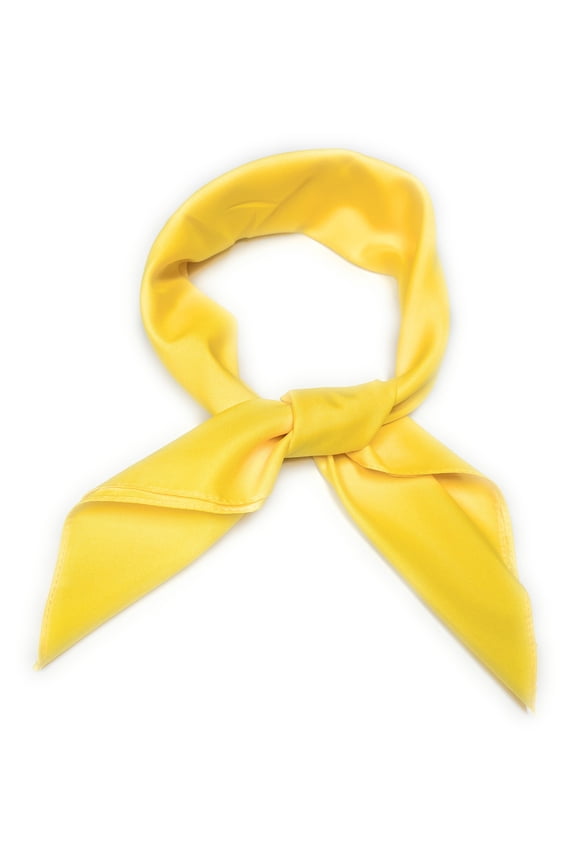 Pack of 12 Solid Ribbon Scarves, Head Neck Pocket Square Scarf (Yellow)