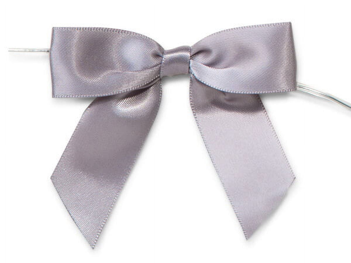 Chocolate Brown Pre-Tied Satin Bows With Twist Ties - 7/8" Ribbon, 12 Pack, For Gift Wrapping & Decor