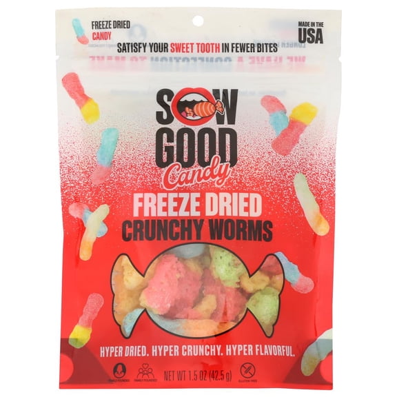 (Pack of 12) Sow Good Candy Crunchy Worms 1.5 Oz