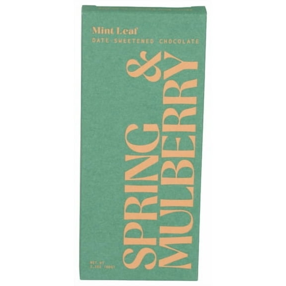Pack of 12 Spring and Mulberry Mint Leaf Chocolate Bars 2.1 oz