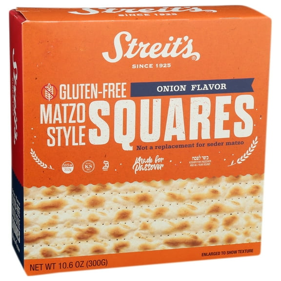 (Pack of 12), Streits Gluten Free Matzo Style Squares - Onion, 10.6 oz
