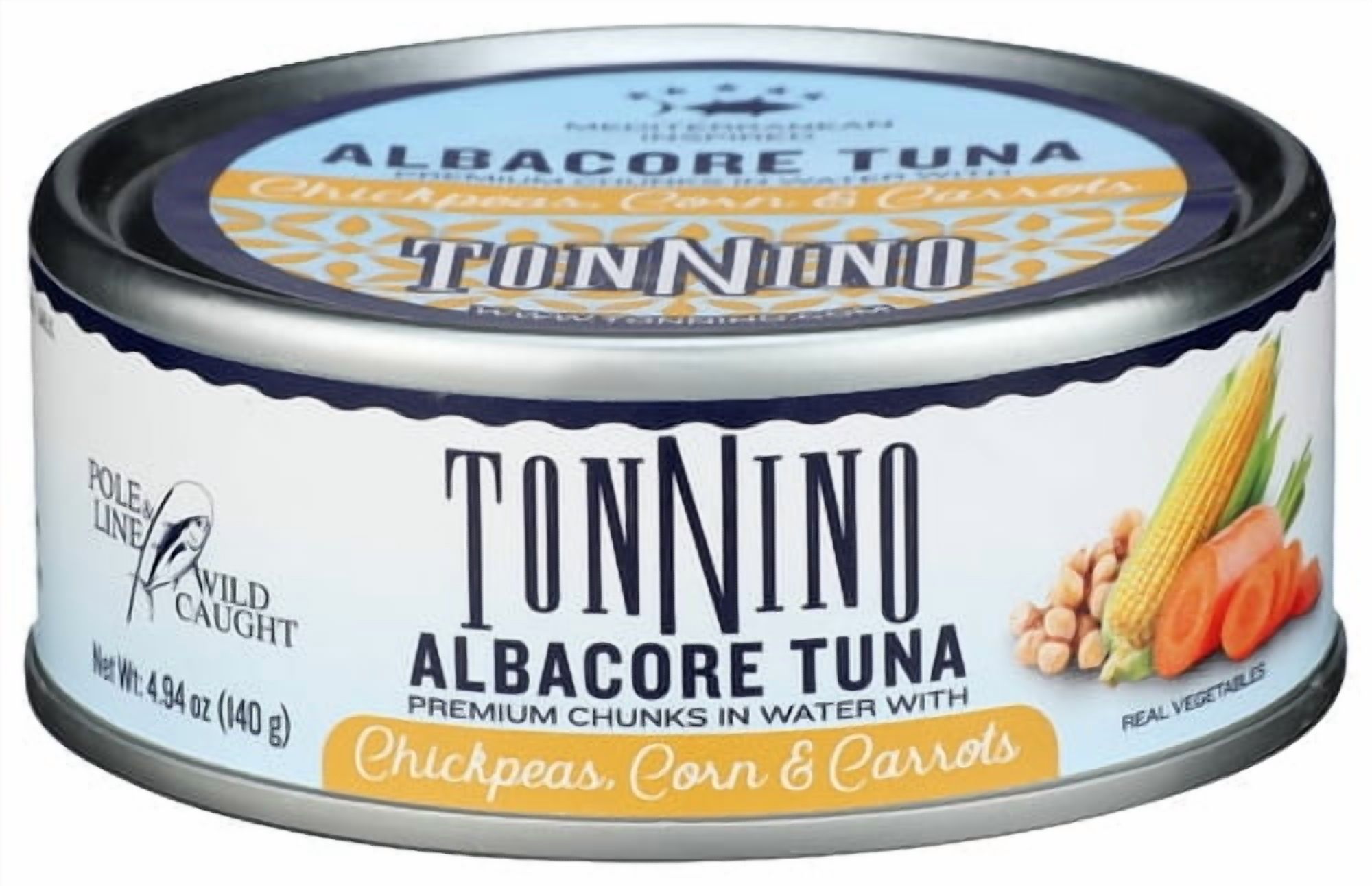 (Pack of 12) TONNINO Tuna Albacore Chickpea Corn Carrot 4.94 Oz