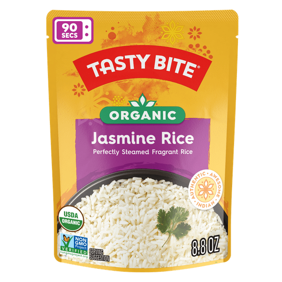 Pack of 12, Tasty Bite Organic Jasmine Rice, 8.8 oz