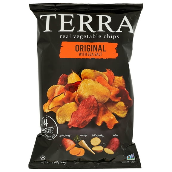Pack of 12, Terra Chips Original Vegetable Chips with Sea Salt, 5 oz