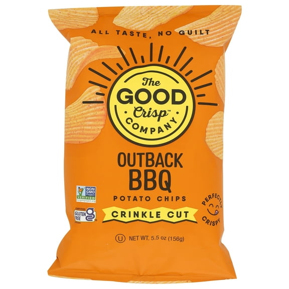 (Pack of 12) The Good Crisp Company Outback BBQ Crinkle Cut Potato Chips, 5.5 oz