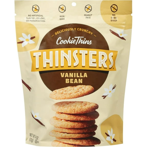 Pack of 12, Thinsters Vanilla Bean Cookie Thins, 4 oz