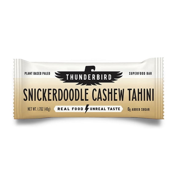 (Pack of 12), Thunderbird Snickerdoodle Cashew Tahini Nutrition Bar, 1.7 oz