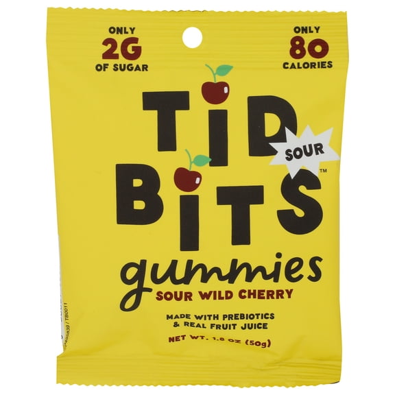 (Pack of 12) Tidbits Candy Sour Cherry 1.8 Oz