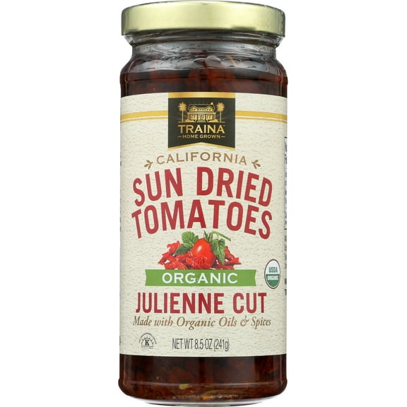 (Pack of 12), Traina Organic California Sun-Dried Tomatoes, Julienne Cut, 8.5 oz